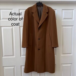 Hugo Boss De Tomaso Vintage Brown Wool Over Coat, Made in Italy, Size 42R